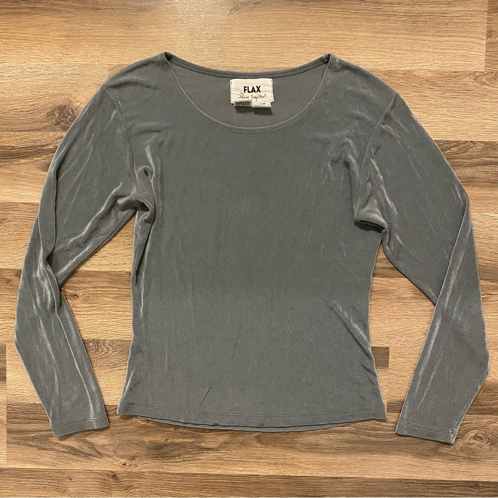 FLAX Grey Fitted Long Sleeve Shirt